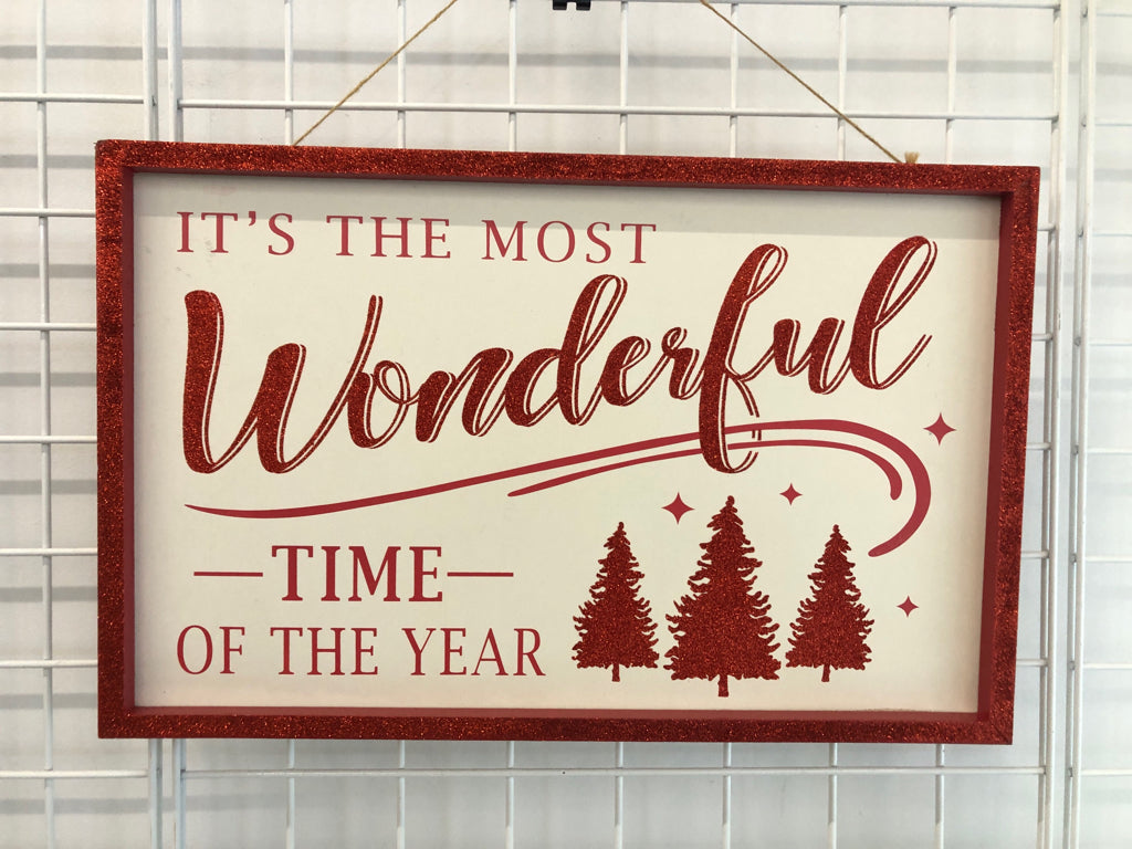 MOST WONDERFUL TIME GLITTER WALL SIGN.