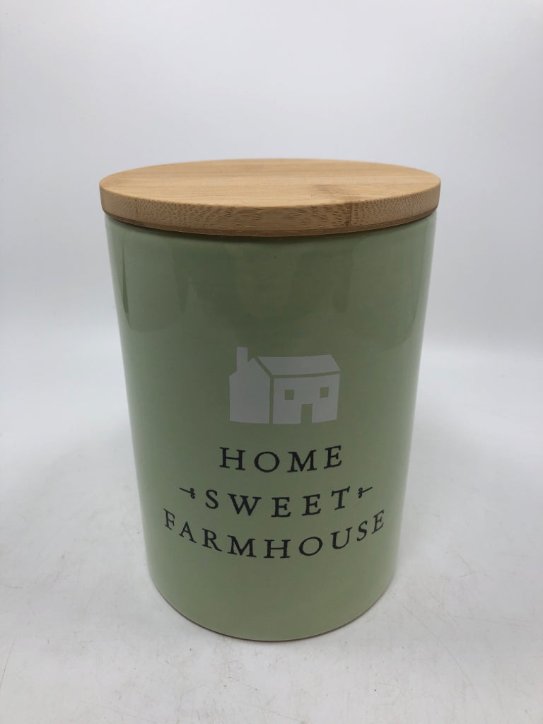 "HOME SWEET FARMHOUSE" CANISTER.