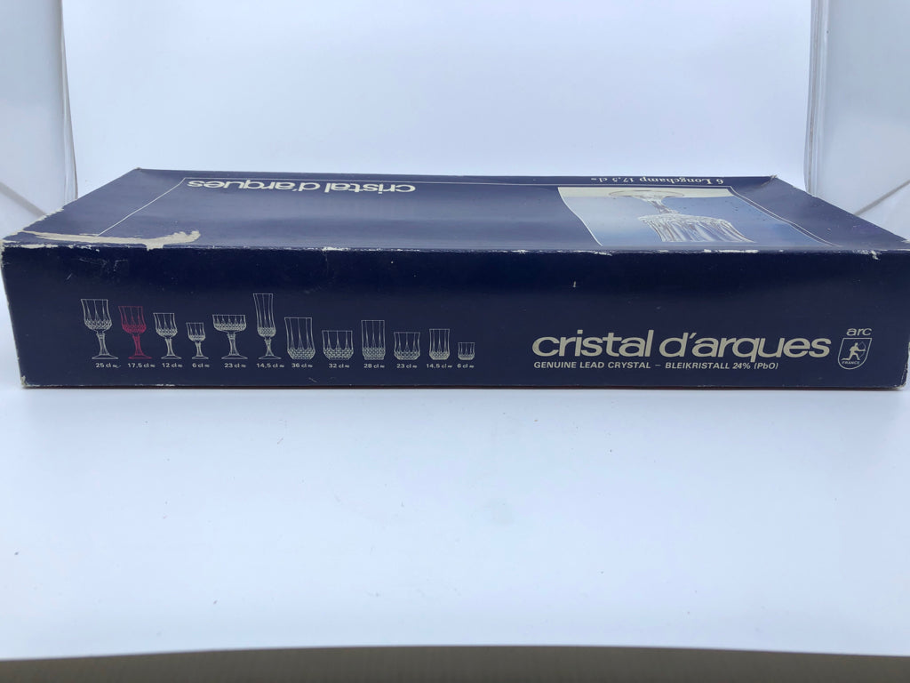 6 NIB TALL LONGCHAMP GLASSES.