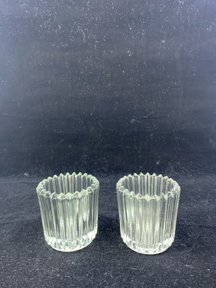 2 SAWTOOTH EDGE VOTIVE HOLDER.