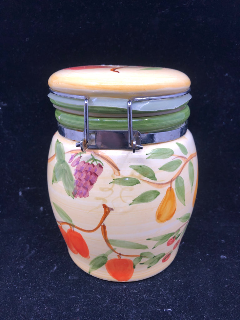 FRUIT DESIGN CANISTER W/LID.