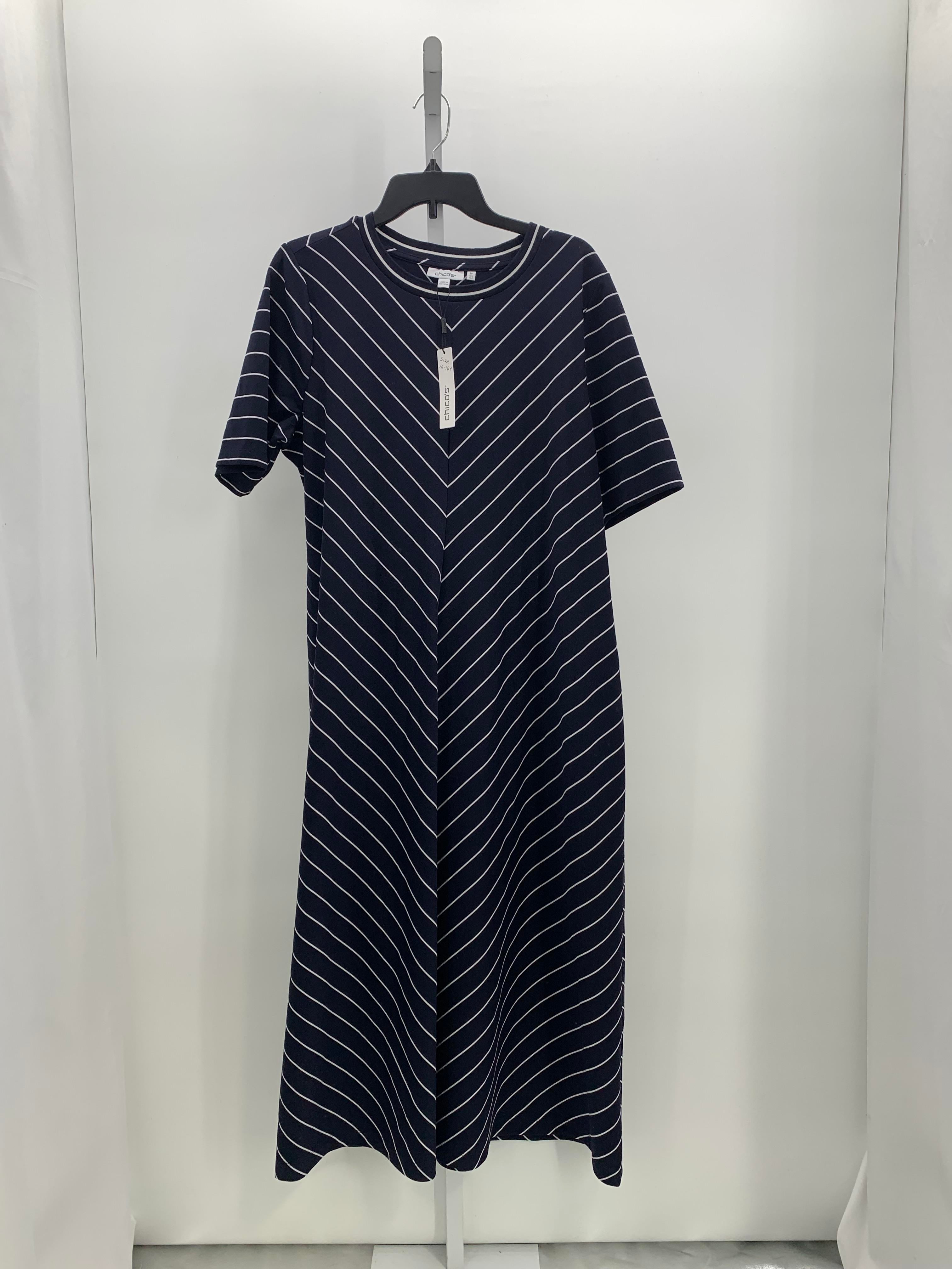Chico's Size X Large Petite Petite Short Sleeve Dress