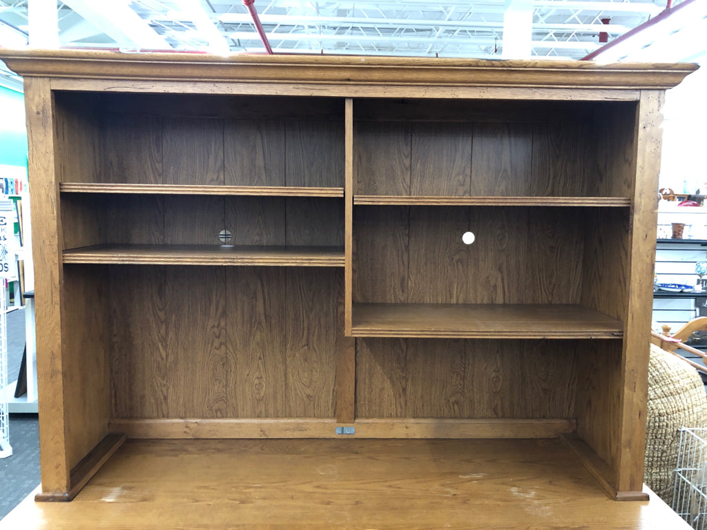 2PC SOLID WOOD DESK W/HUTCH.