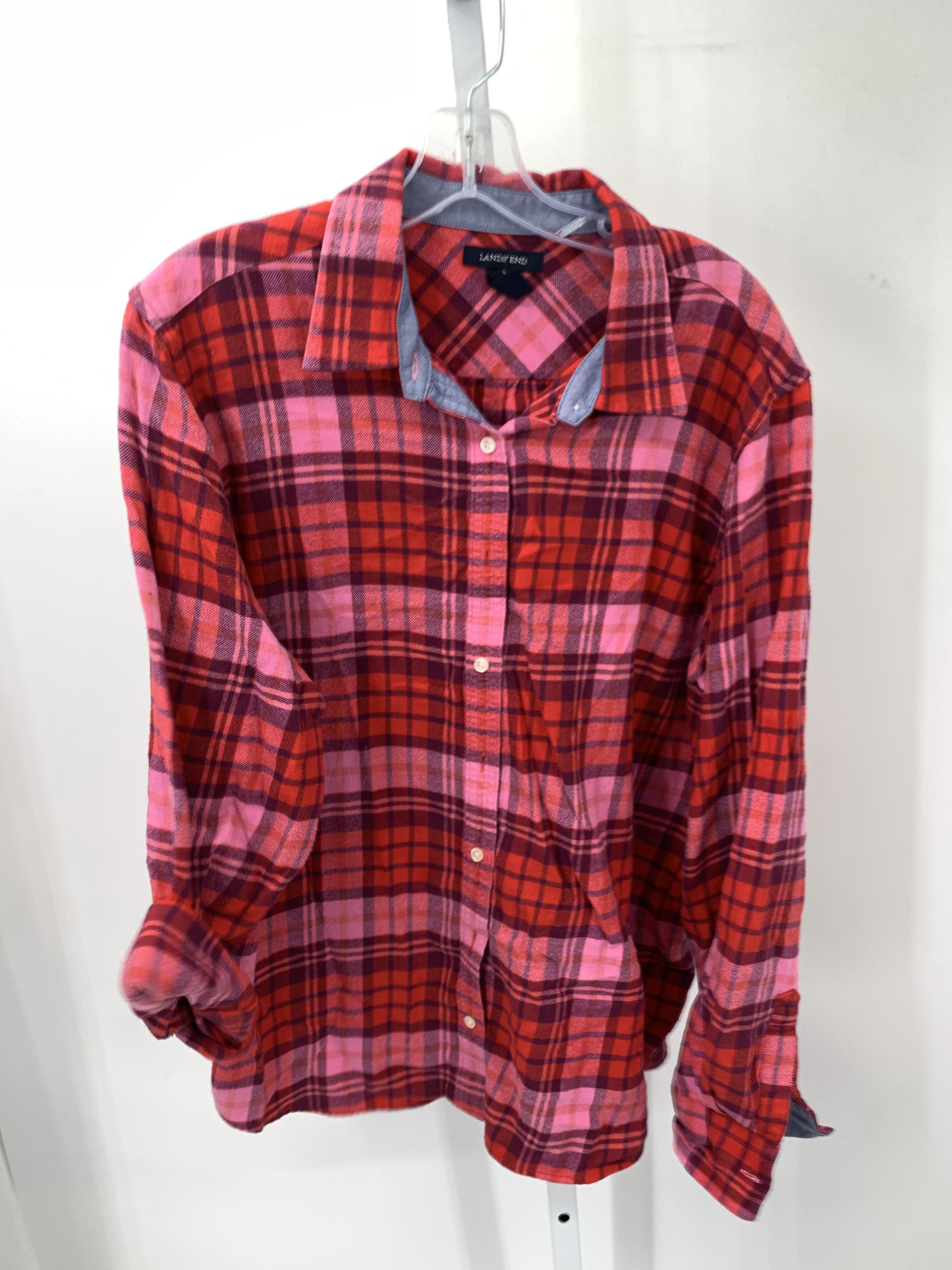 Lands End Size Extra Large Misses Long Sleeve Shirt