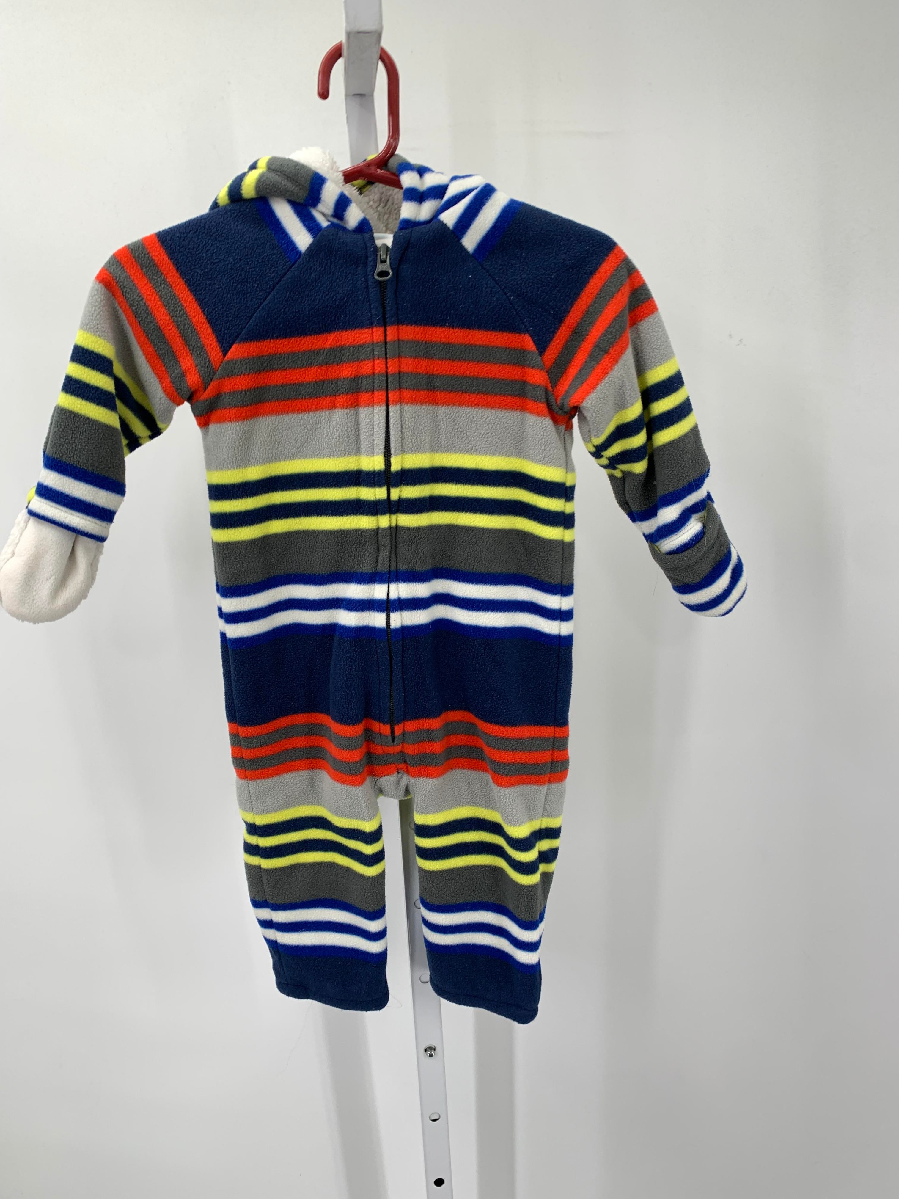 HOODED STRIPES ZIP UP FLEECE