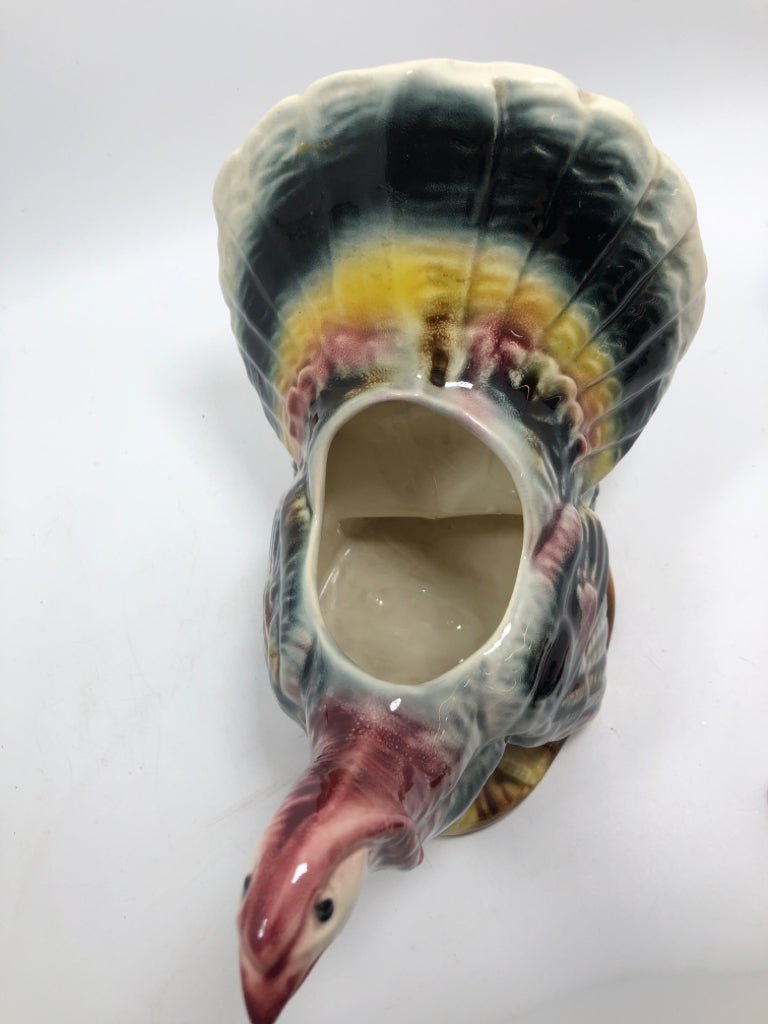 VTG CERAMIC TURKEY PLANTER.