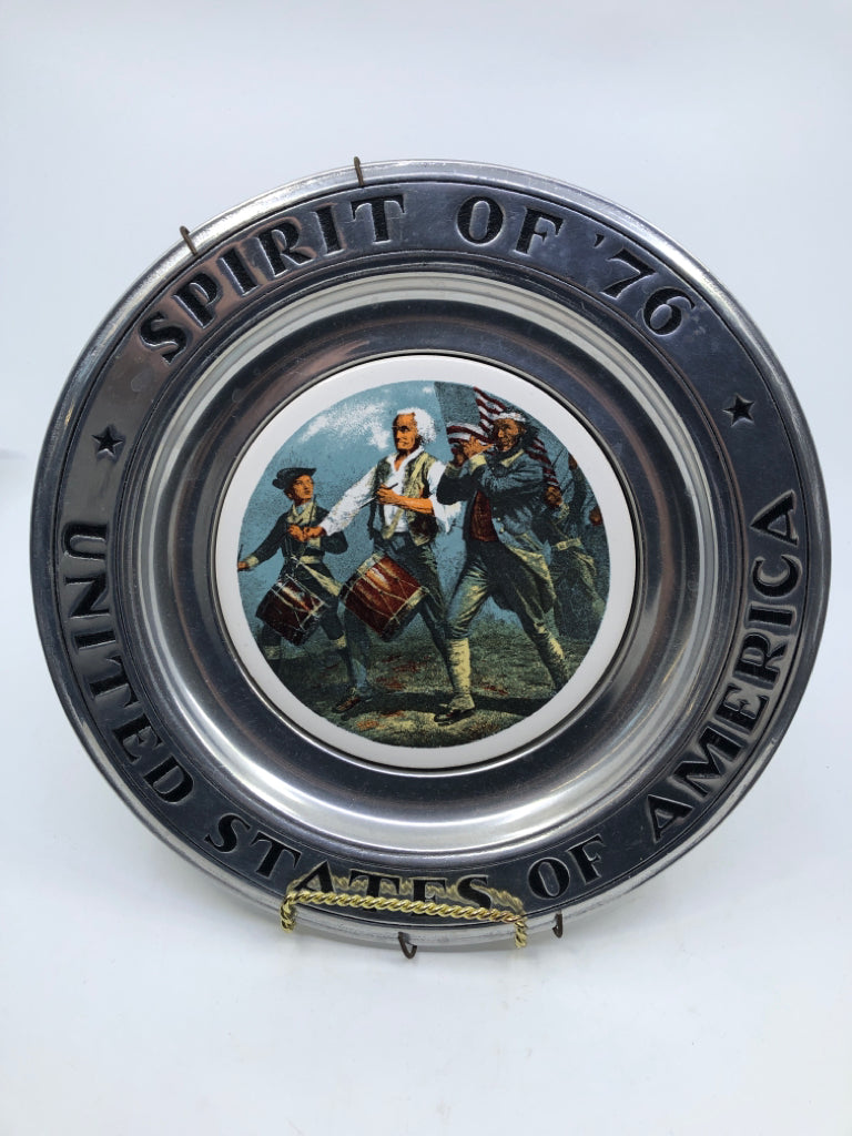 SPIRIT OF '76 PEWTER PLATE.