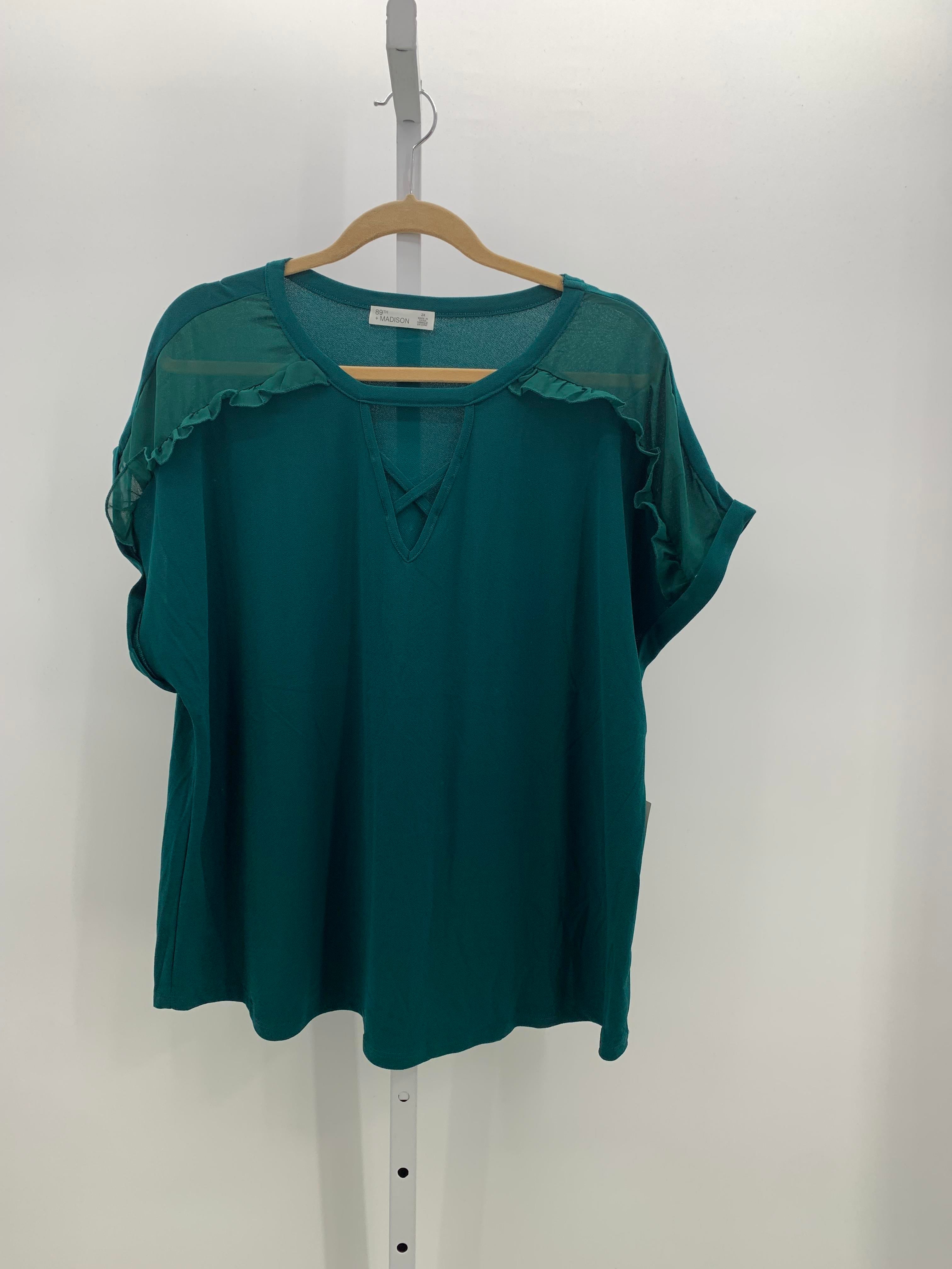 89th & Madison Size 2X Womens Short Sleeve Shirt