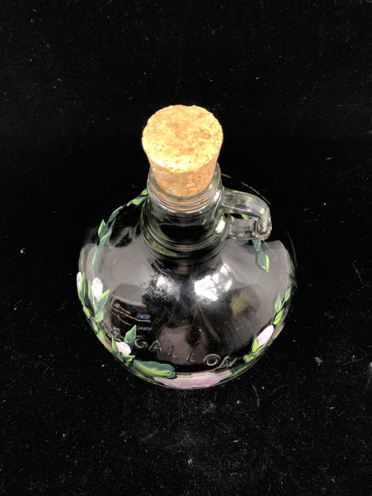 WOOD BASE W GLASS BOTTLE DOME.