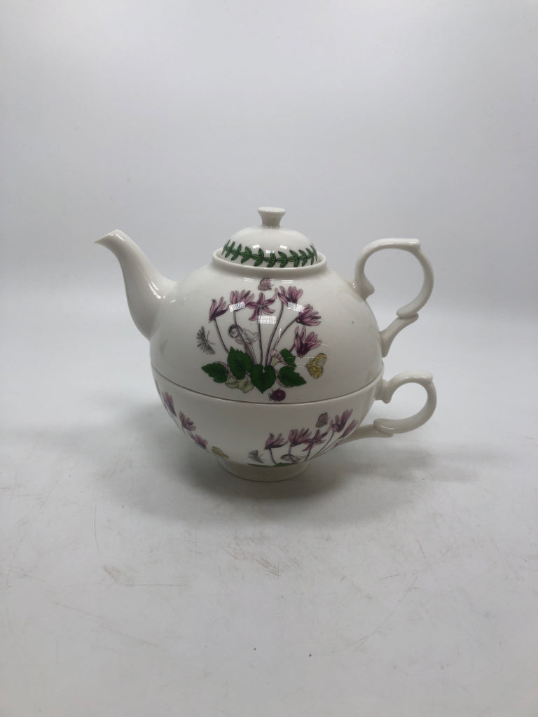 2PC TEA FOR ONE- POT+CUP W/LID.