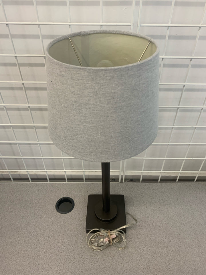 BLACK LAMP GRAY SHADE.