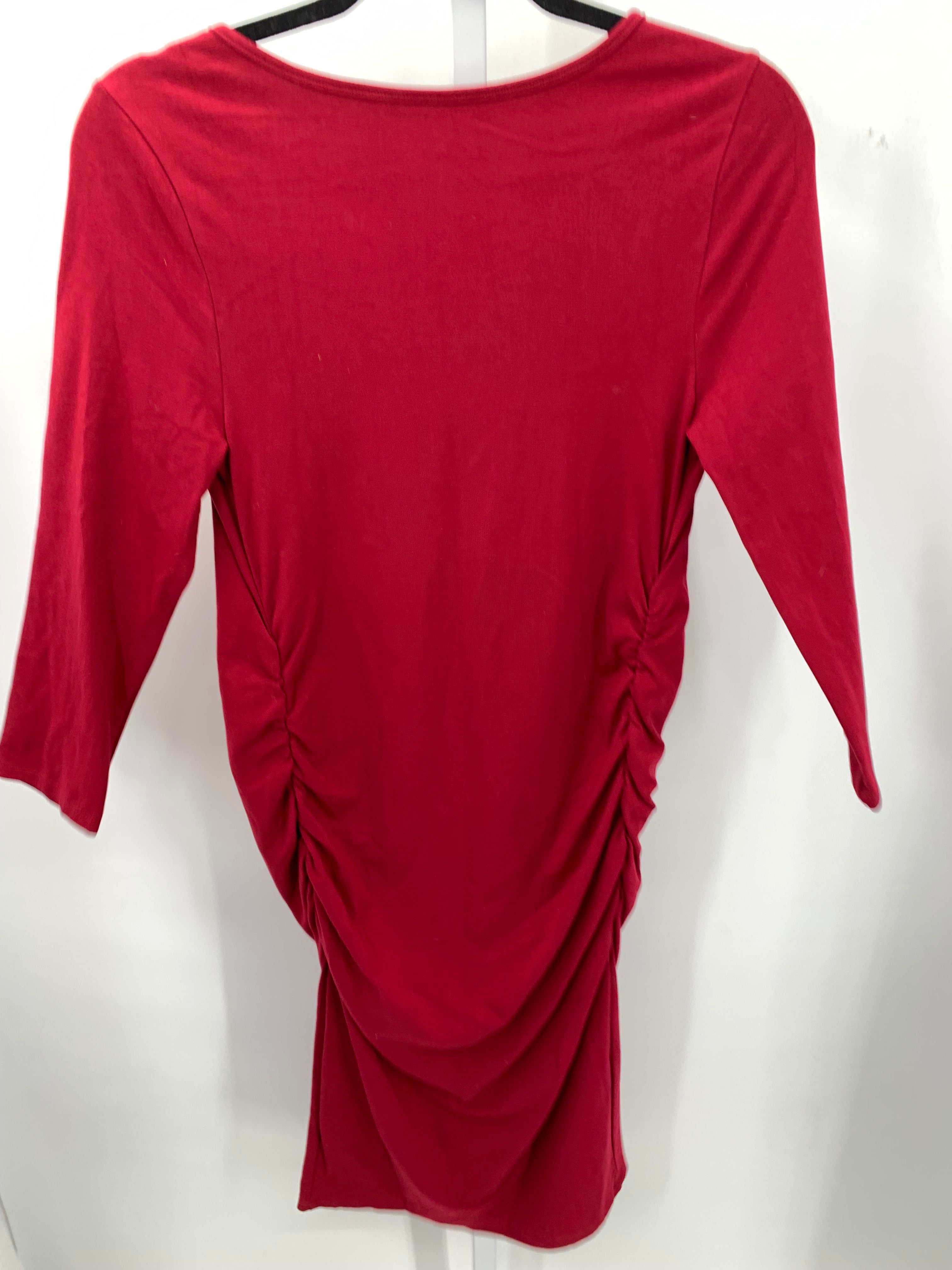 Isabel Red Size Medium Maternity Long Sleeve Dress