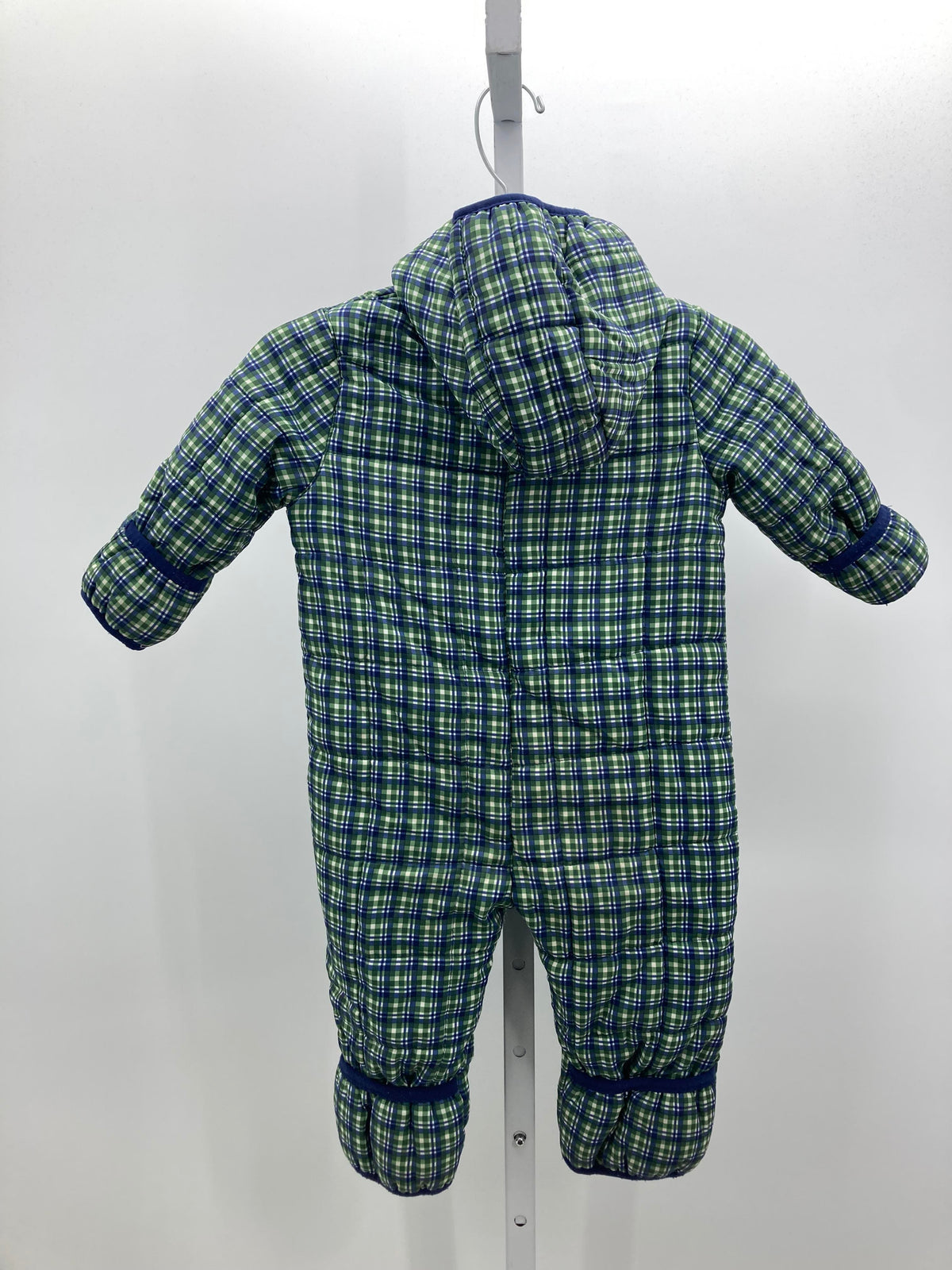 GREEN WHITE PLAID HOODED