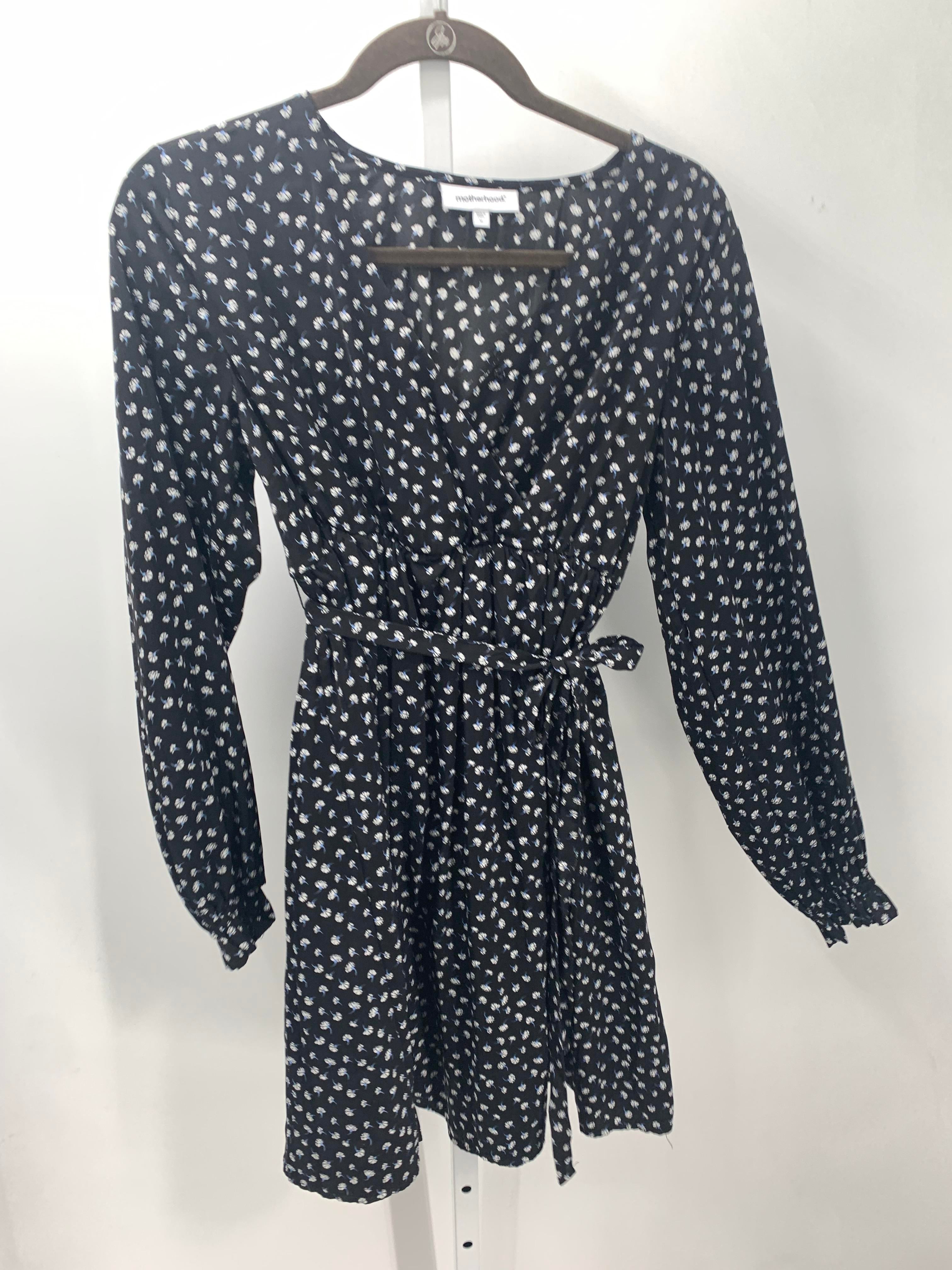 Motherhood Black Size Medium Maternity Long Sleeve Dress