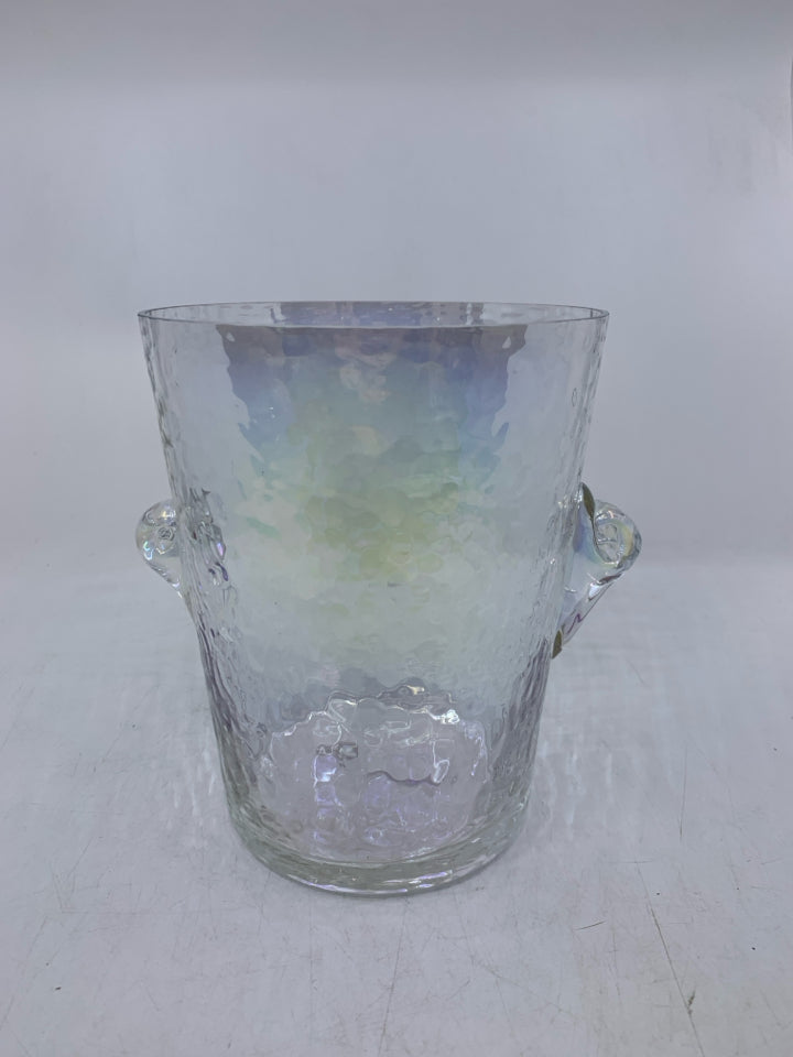 ZAZA IRIDESCENT GLASS ICE BUCKET.