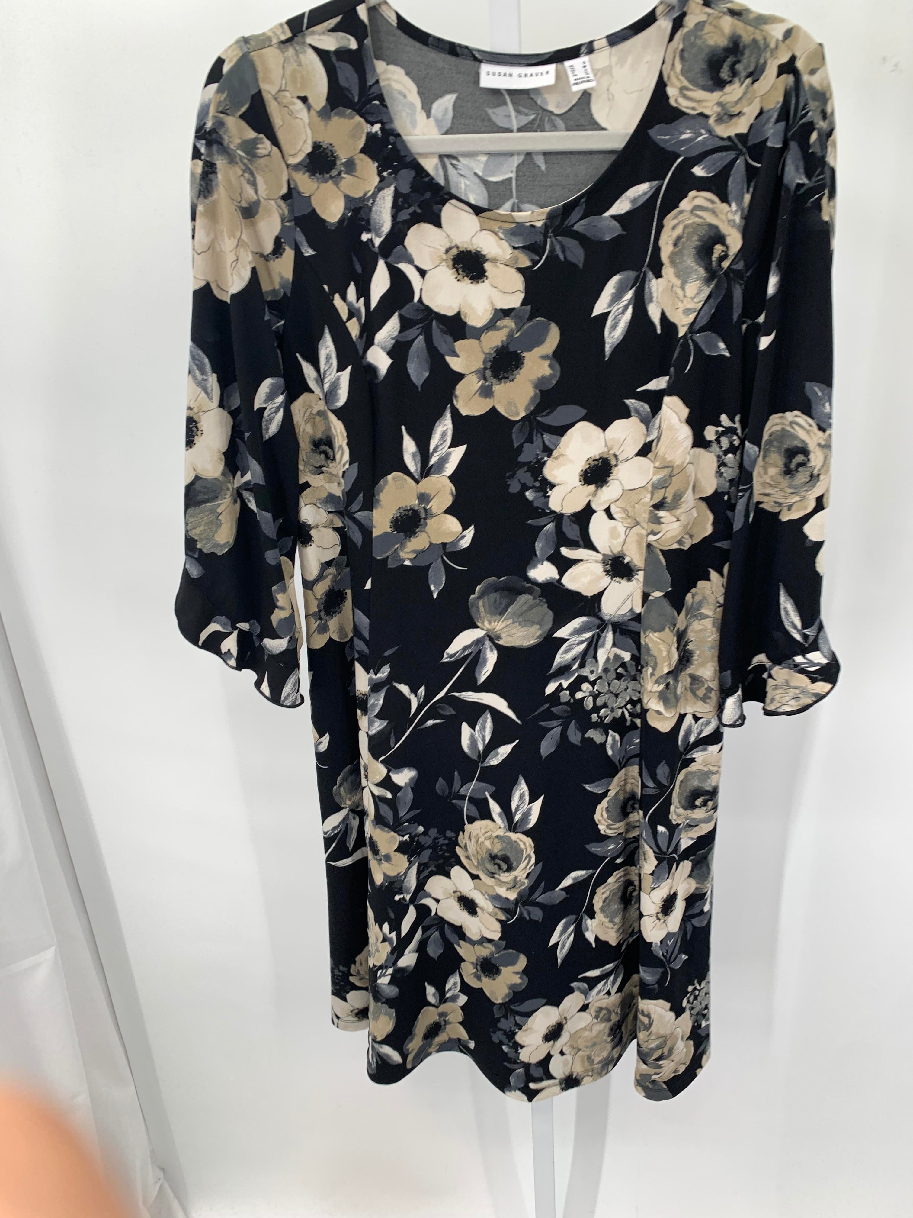 Susan Graver Size Small Misses 3/4 Sleeve Dress