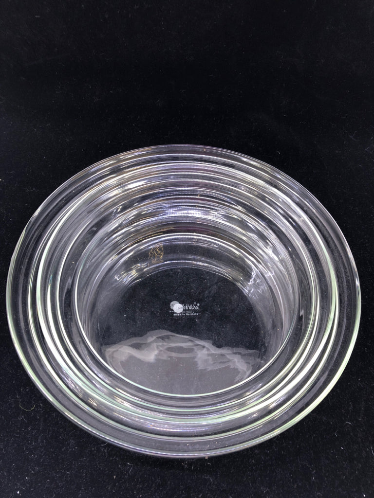 2 GLASS DELICATE NESTING BOWLS- JENAER GLASS.