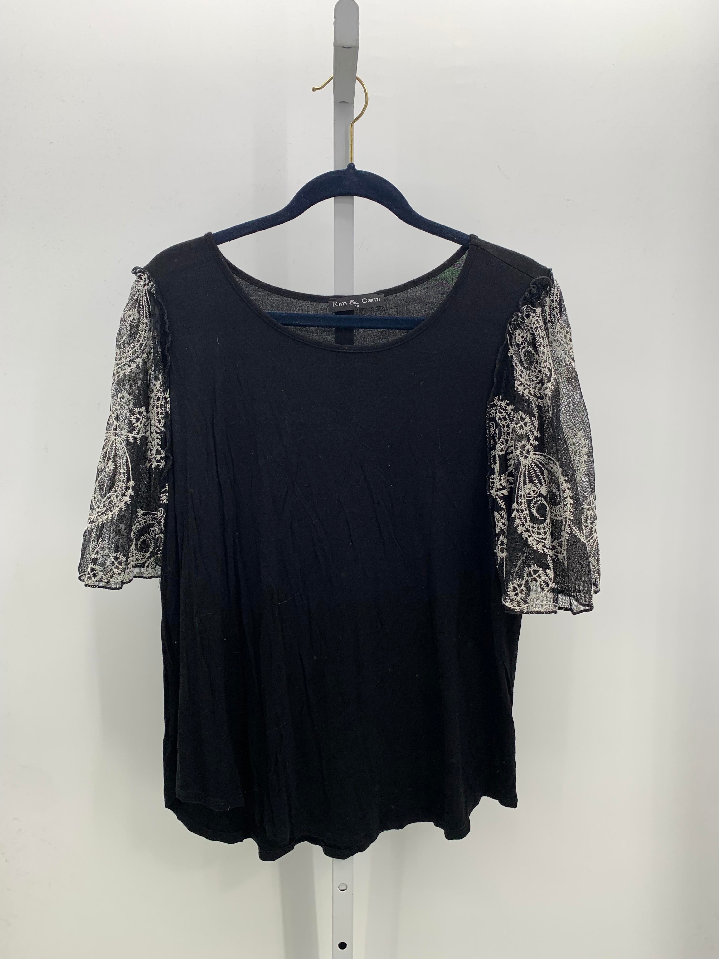 Kim & Cami Size 1X Womens Short Sleeve Shirt