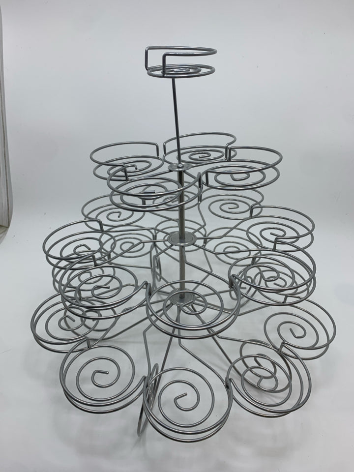 23-SLOT SPIRAL CUPCAKE TOWER DISPLAY.
