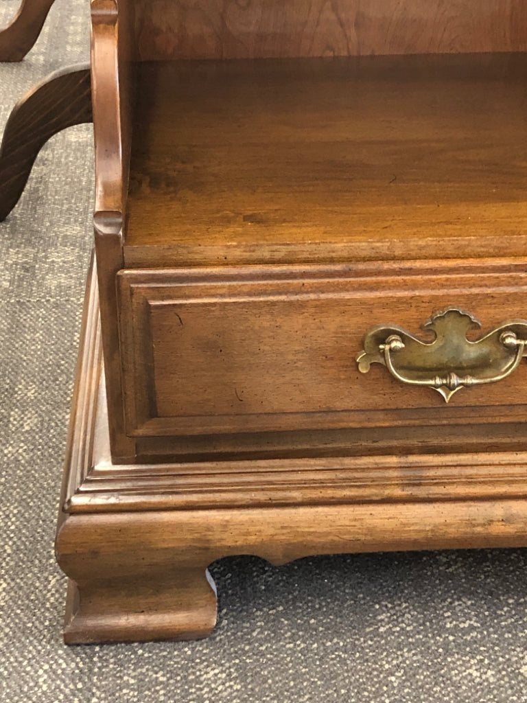 VTG NIGHTSTAND, 1 DRAWER AND CUBBY.