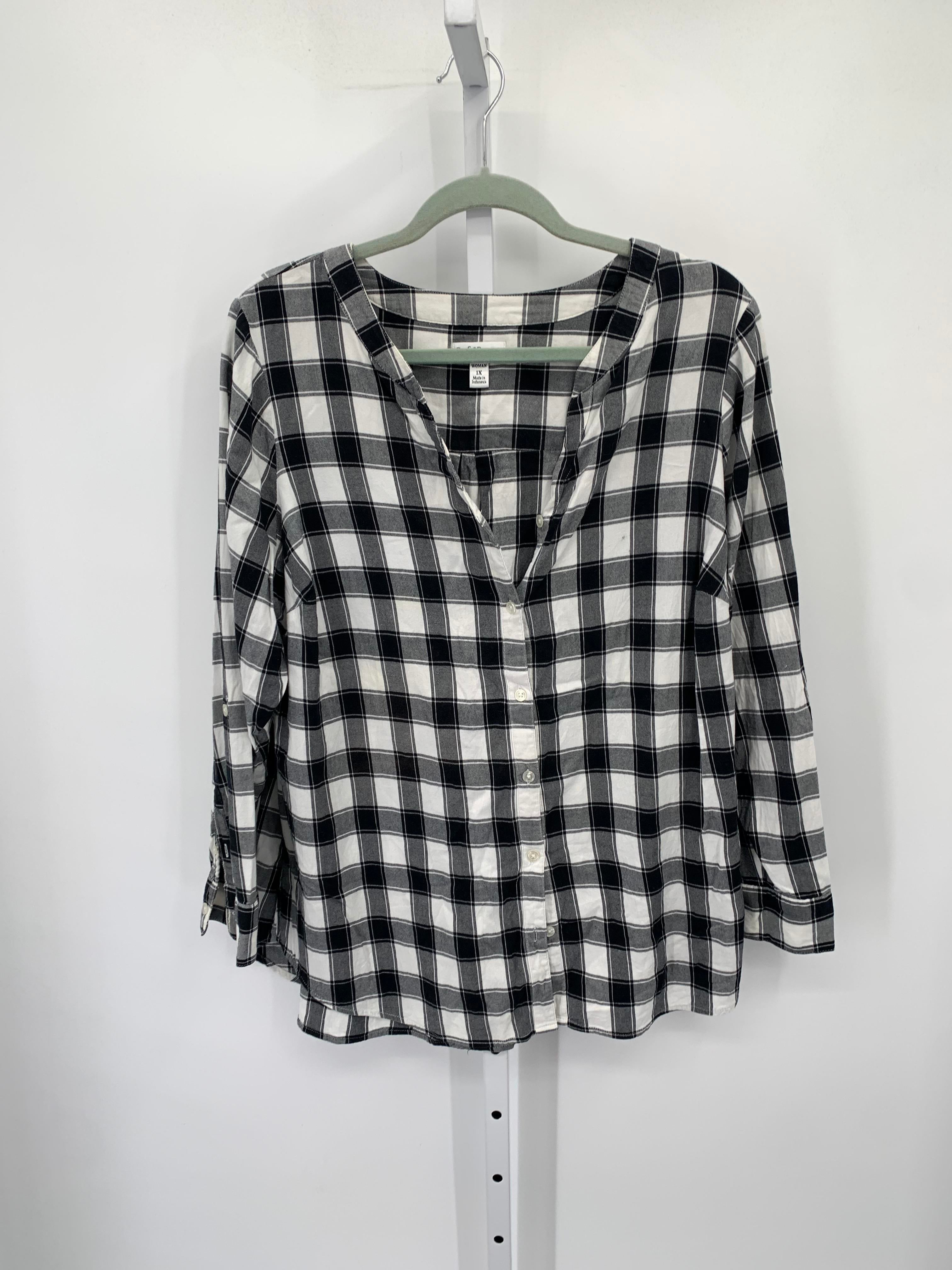 Croft & Barrow Size 1X Womens Long Sleeve Shirt