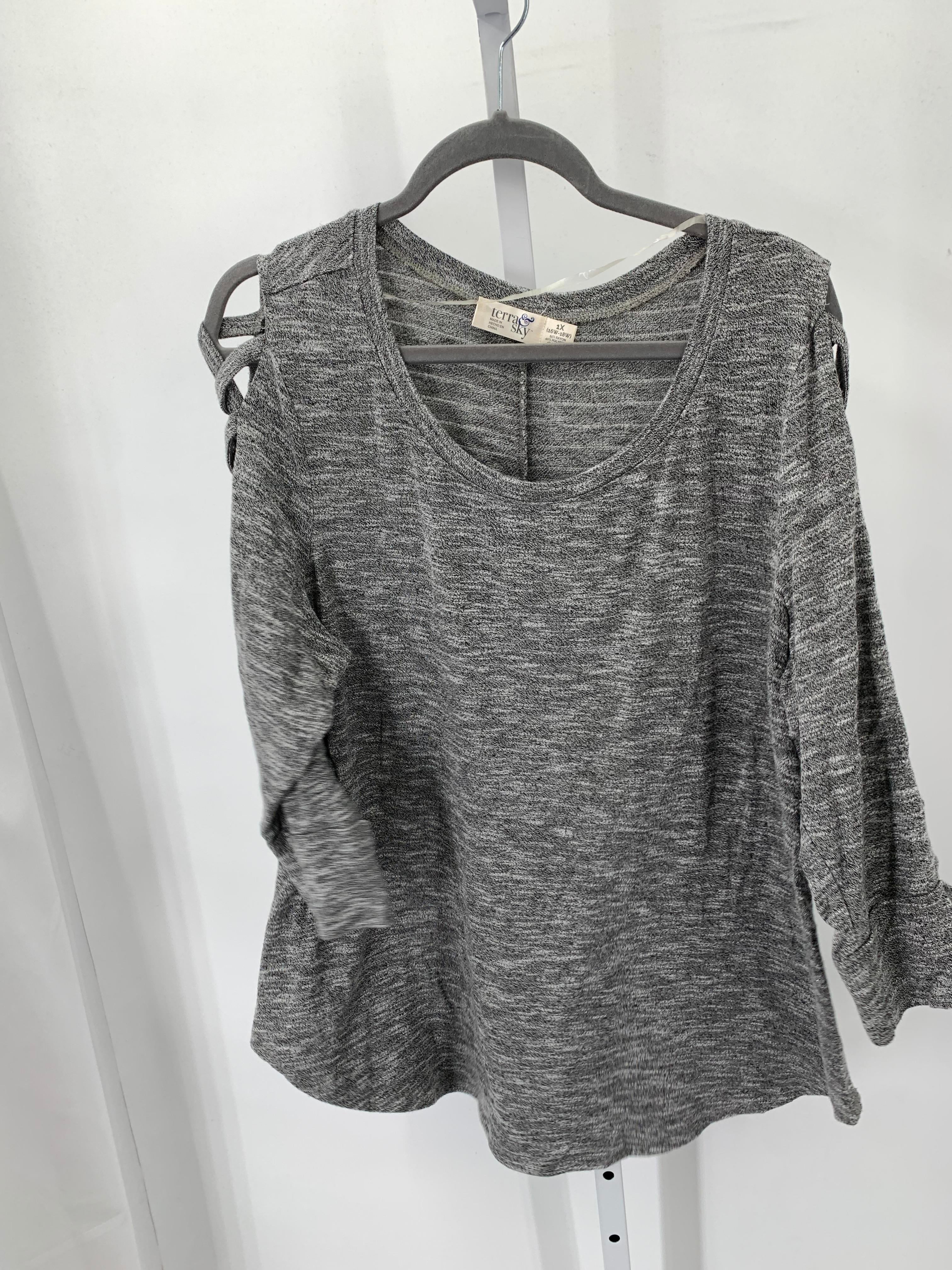 Terra & Sky Size 1X Womens 3/4 Sleeve Shirt