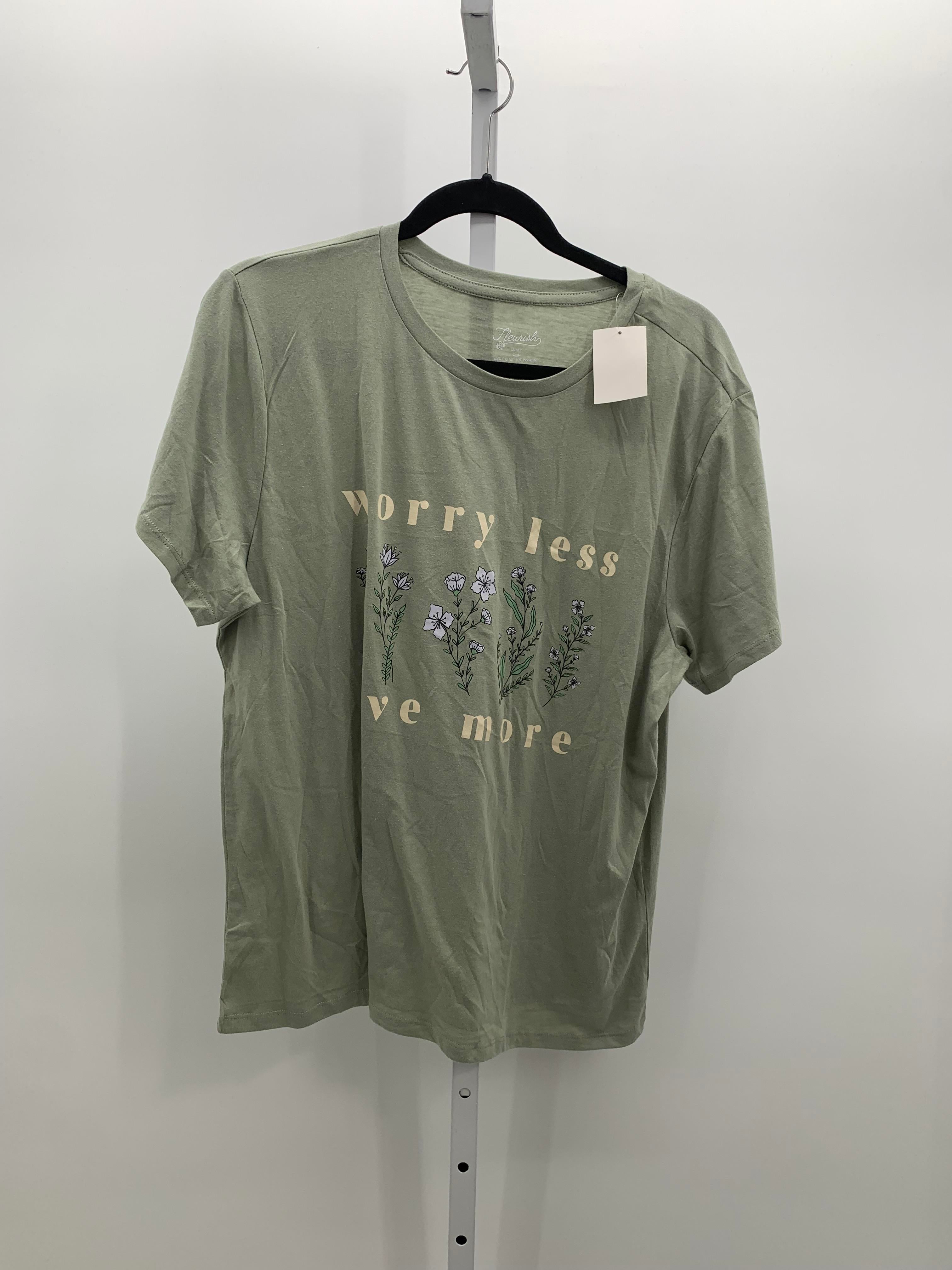 Fleurish Size Extra Large Misses Short Sleeve Shirt