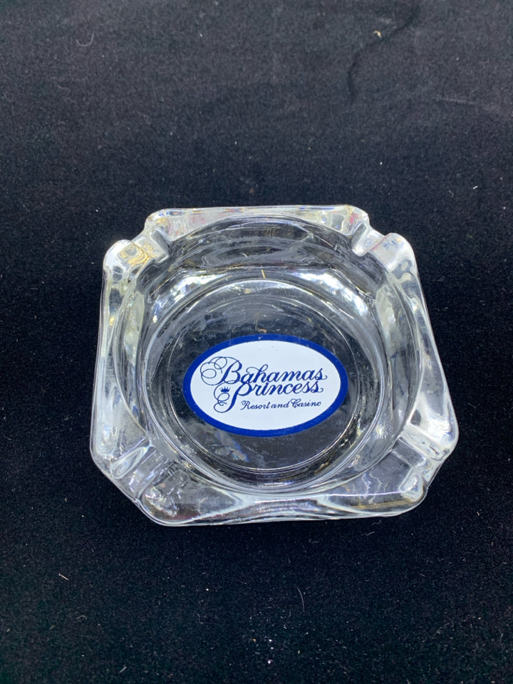 VTG BAHAMAS PRINCESS GLASS ASHTRAY.