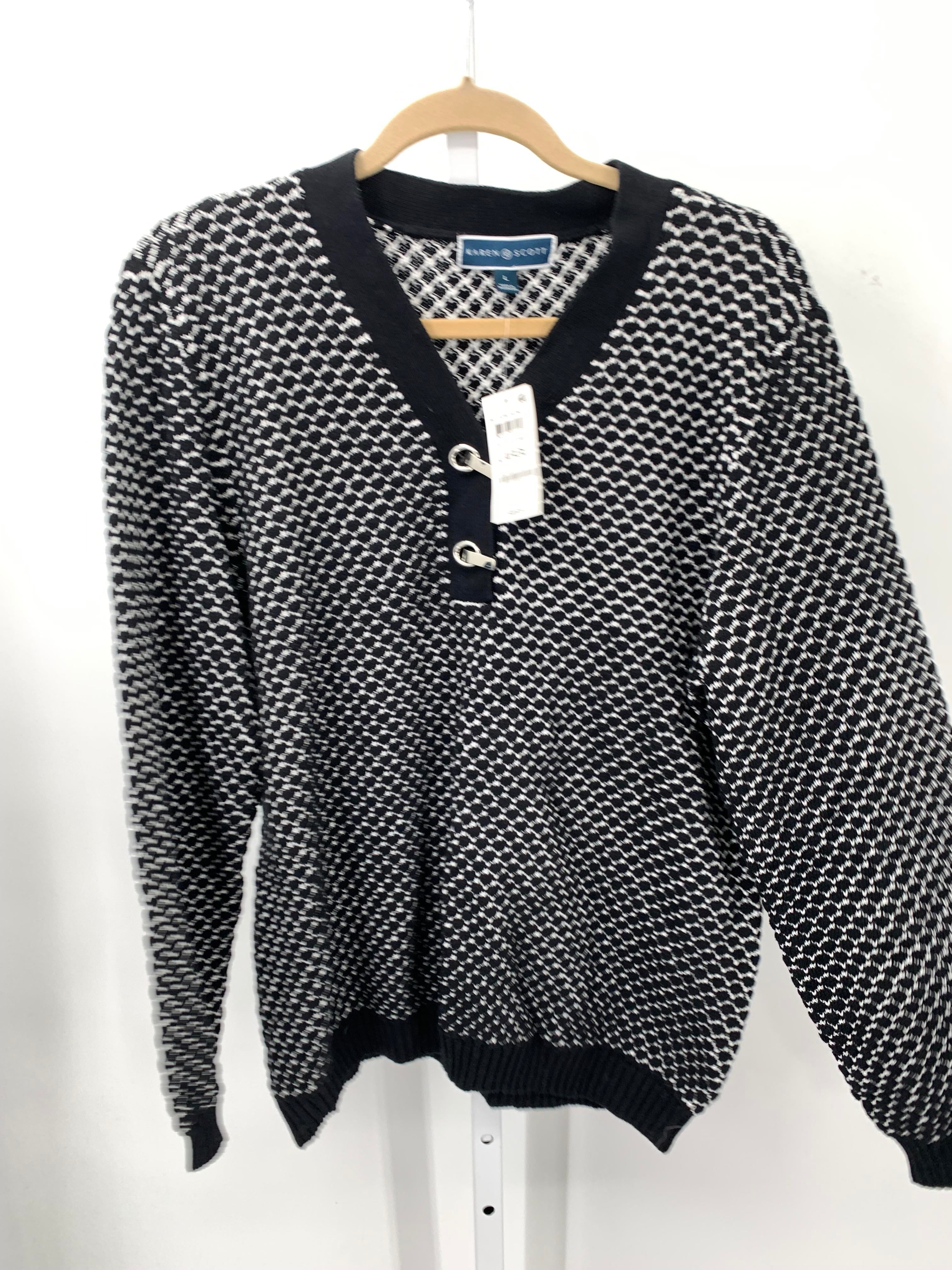 Karen Scott Size Large Misses Long Slv Sweater