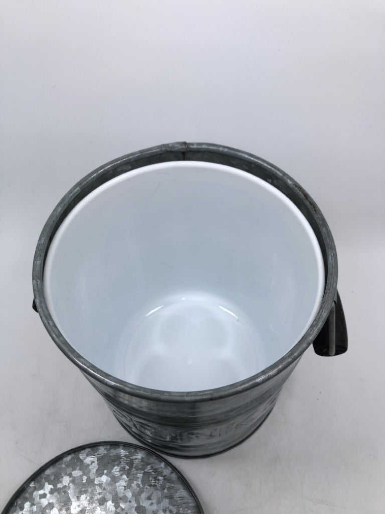 GALVANIZED "DRINK" ICE BUCKET.