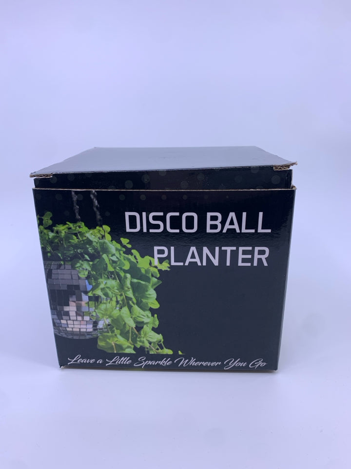 NIB DISCO BALL HANGING PLANTER.