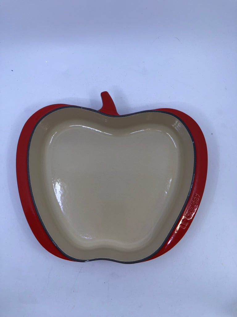 RED APPLE CAST IRON BAKING DISH-LE CREUSET.