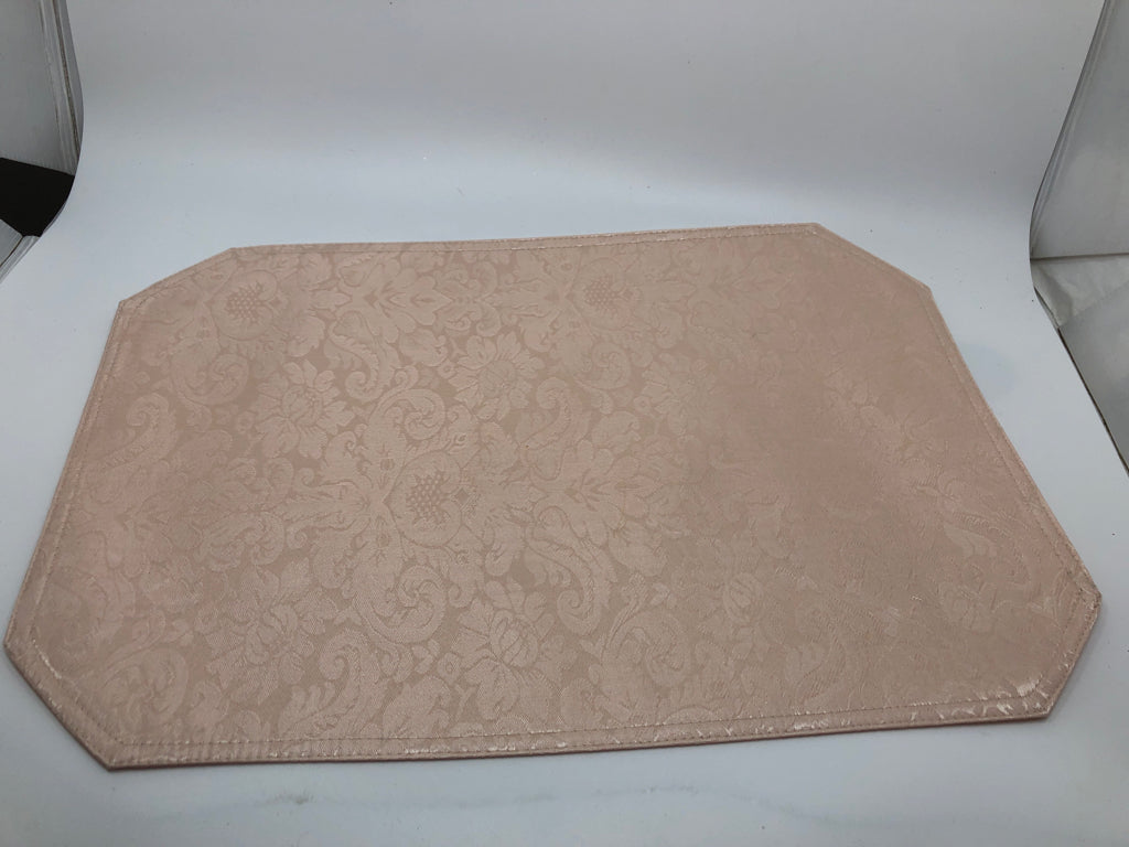 6 PINK DAMASK PLACEMATS.