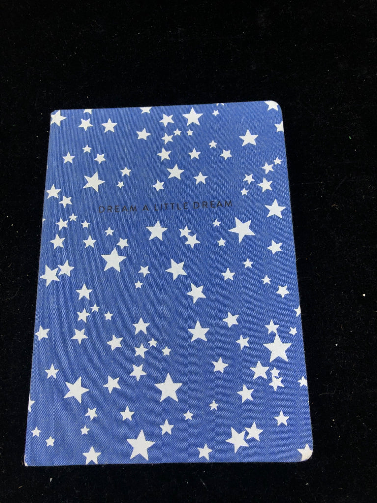 DREAM A LITTLE DREAM BLUE WITH STARS NOTEBOOK.