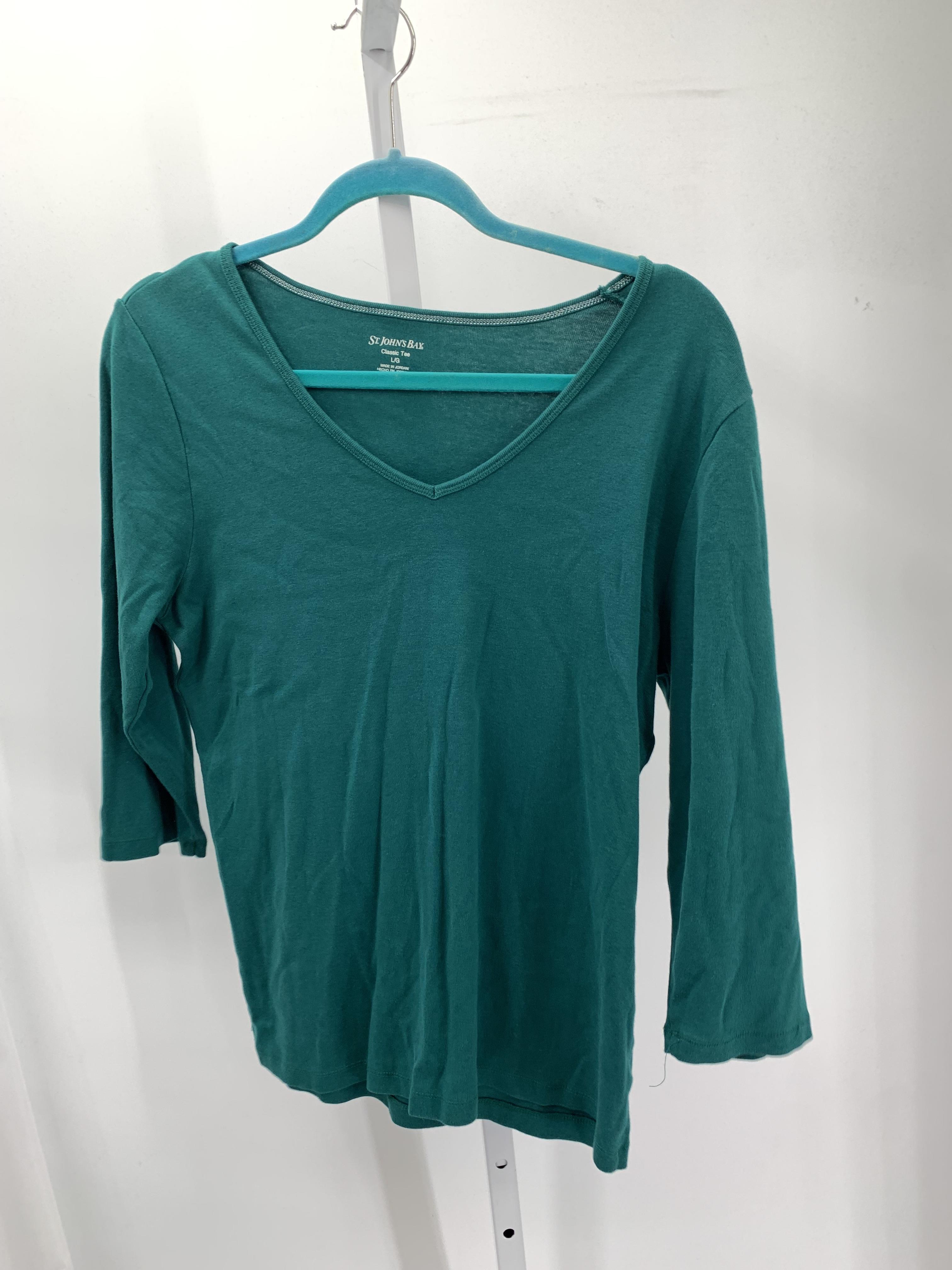 St. Johns Bay Size Large Misses 3/4 Sleeve Shirt