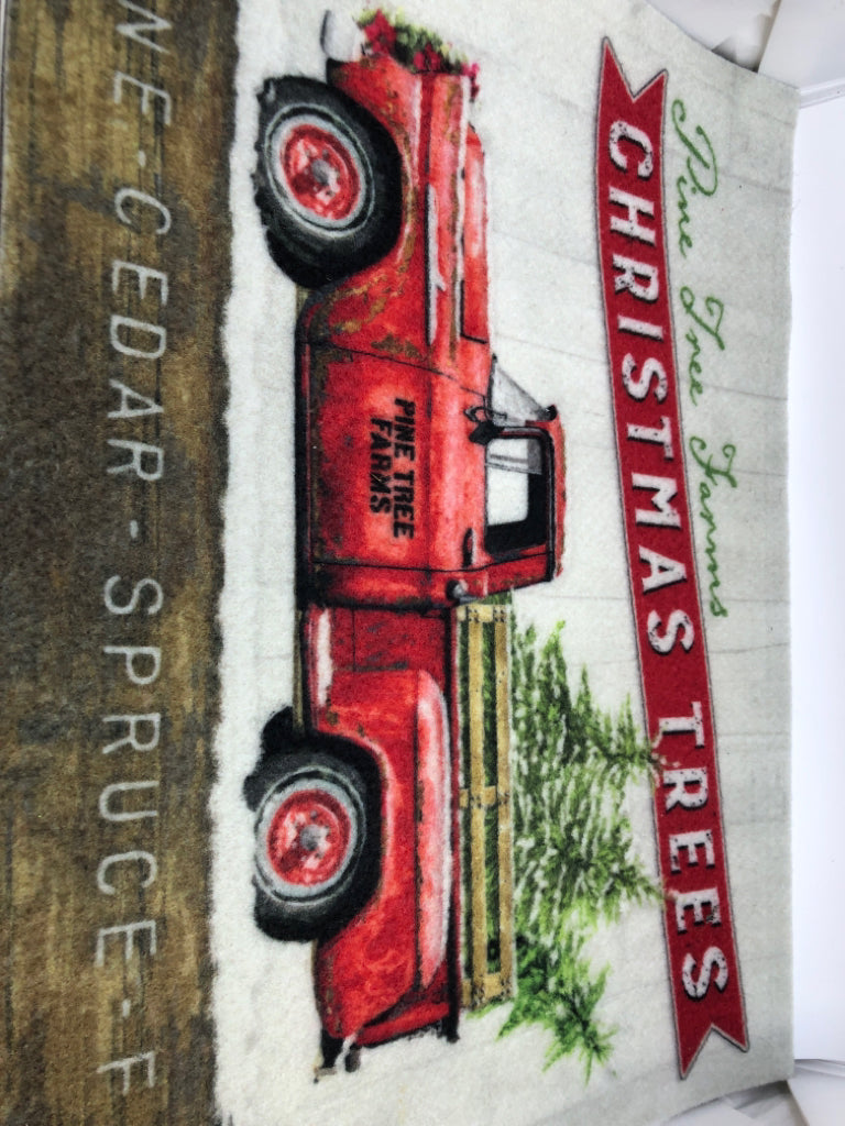CHRISTMAS TREE FARM RED TRUCK.