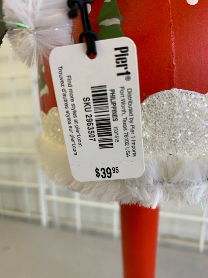 PIER 1 WOOD SPRINGY SANTA.