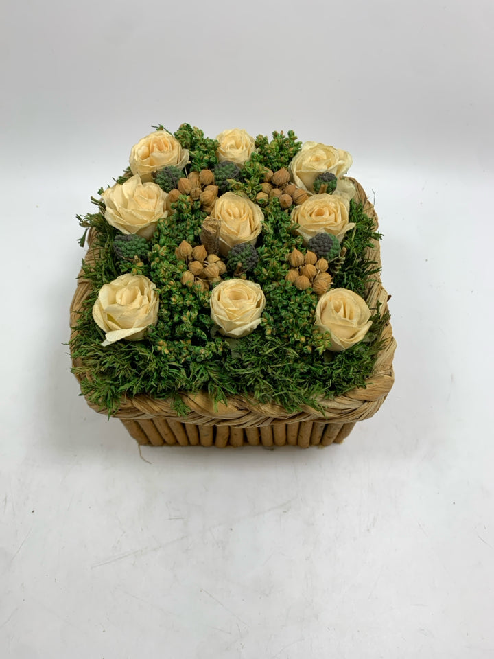 RUSTIC FLORALS IN STICK PLANTER.