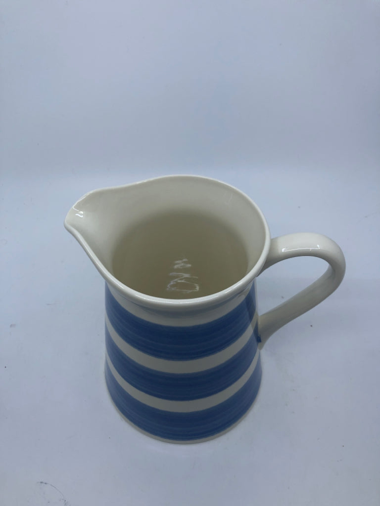 RALPH LAUREN BLUE/WHITE STRIPED PITCHER.