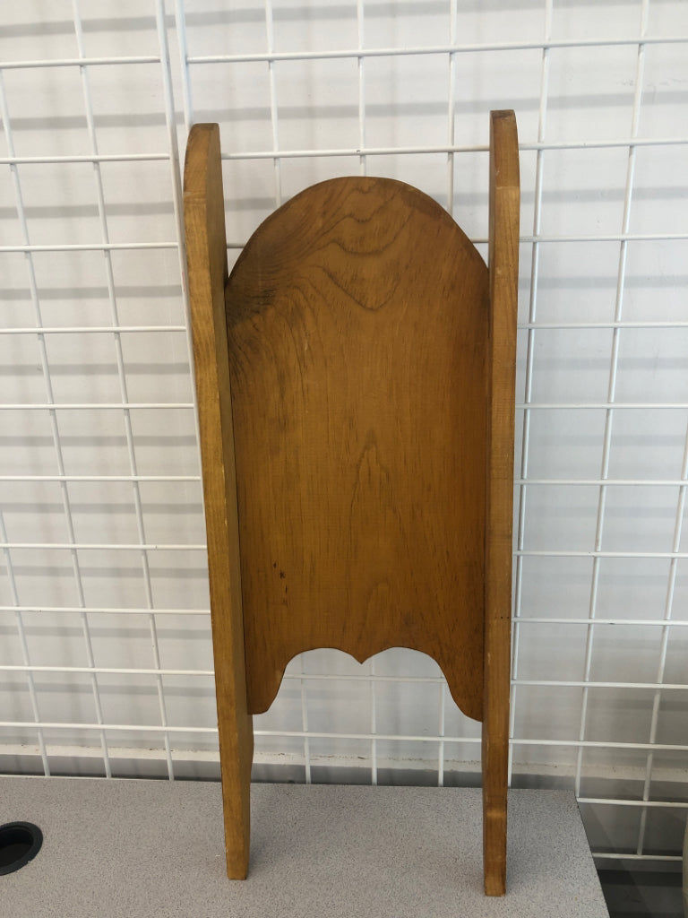 SANTA MOON PAINTED SLED DECOR.