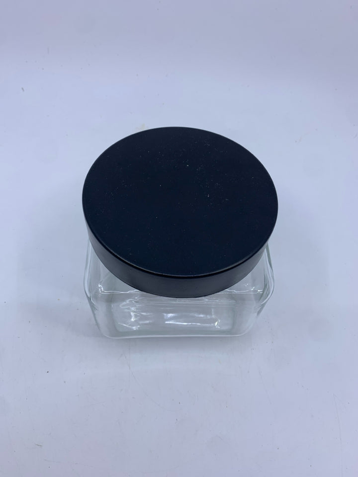 SQUARE CANISTER W BLACK LID.