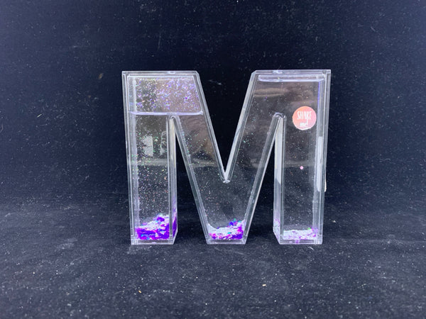 PURPLE AND SILVER SHAKEABLE "M".