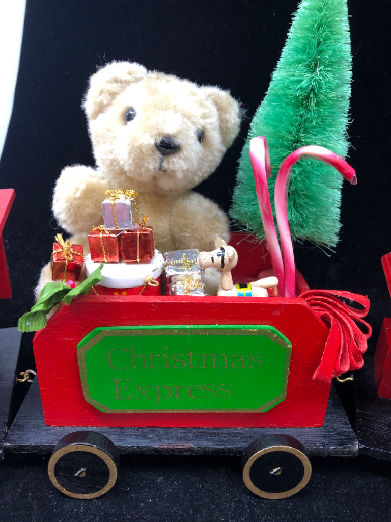 3PC WOOD DECORATIVE CHRISTMAS EXPRESS TRAIN.