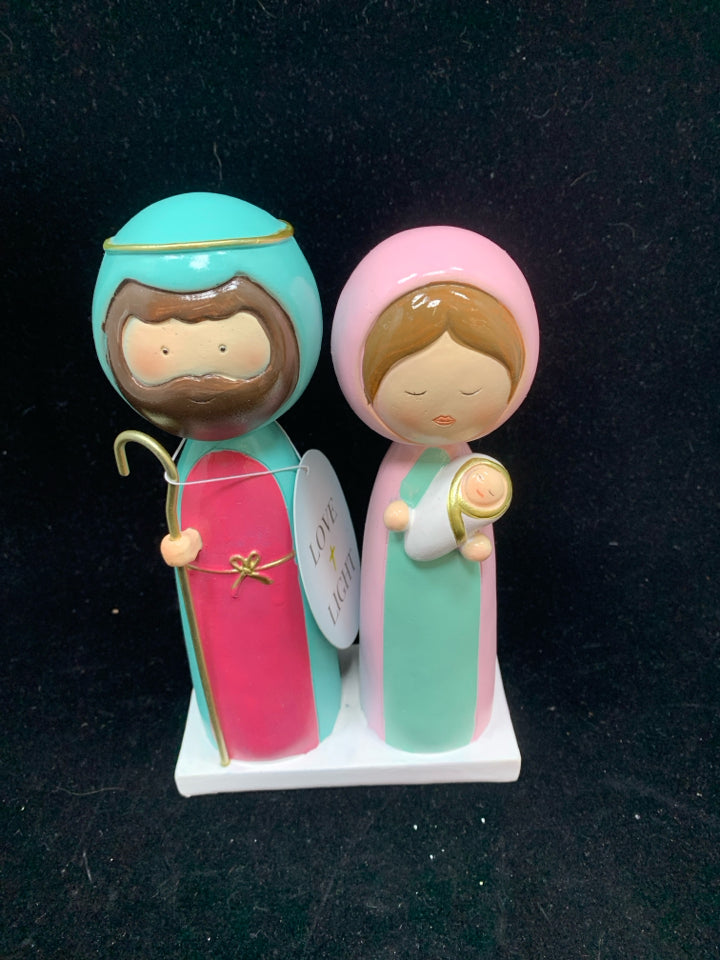 MODERN MARY & JOSEPH FIGURINE.