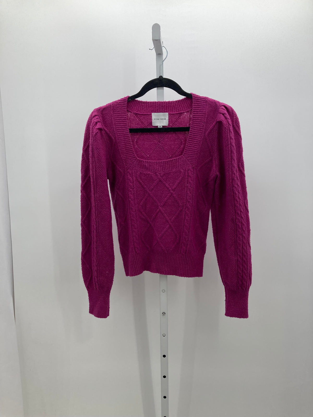 Pink Rose Size Medium Juniors Long Sleeve Sweater