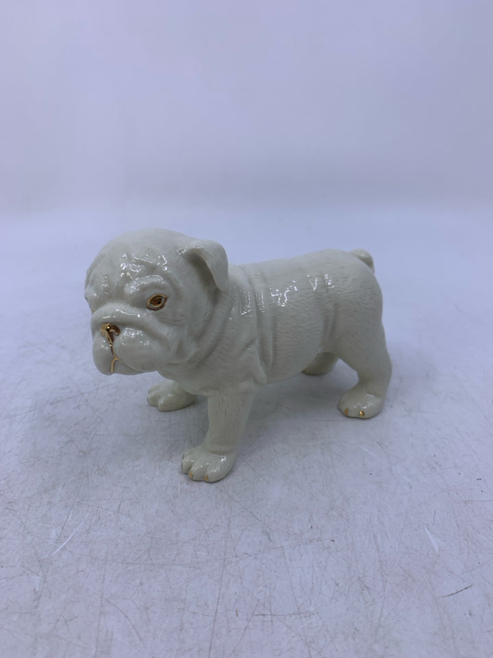 PUPPIES OF LENOX BULLDOG FIGURINE W/ GOLD DETAILS.