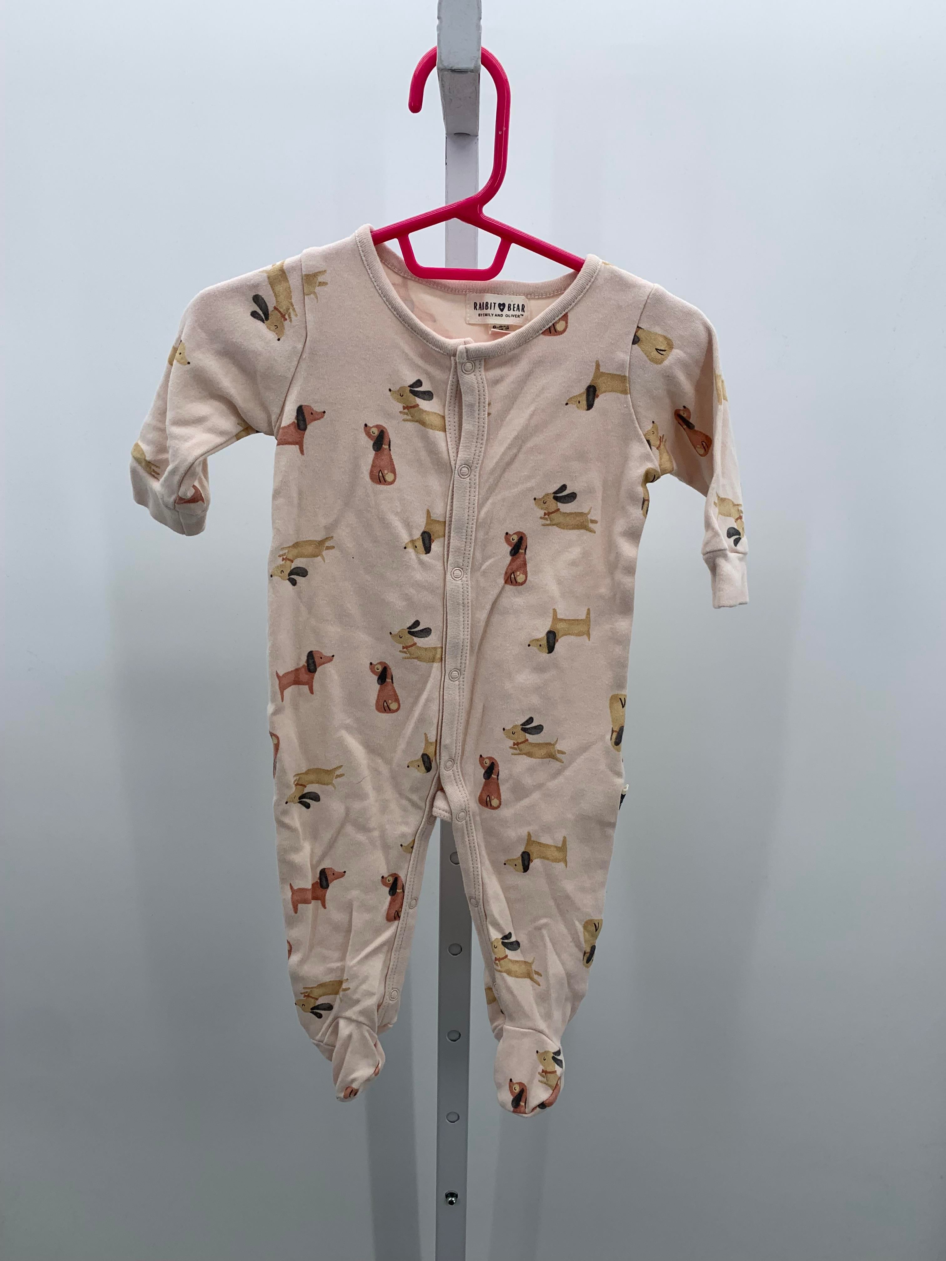 Rabbit + Bear Size 6-9 mon Girls Long Slv. Romper