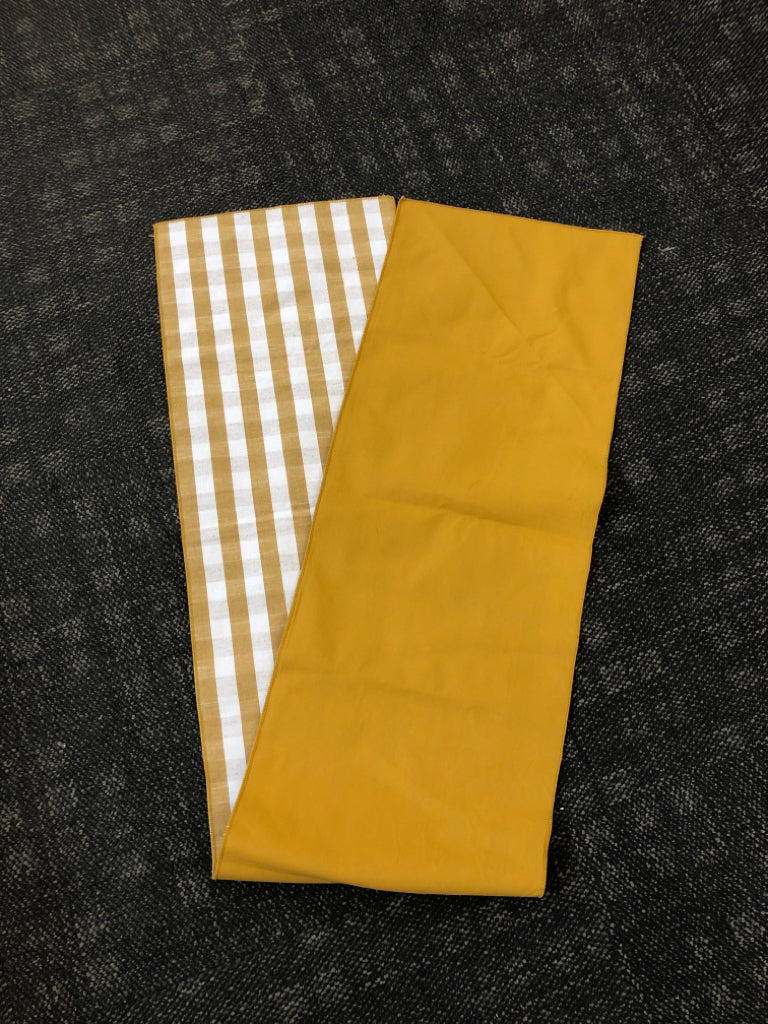 YELLOW PLAID TABLE RUNNER.