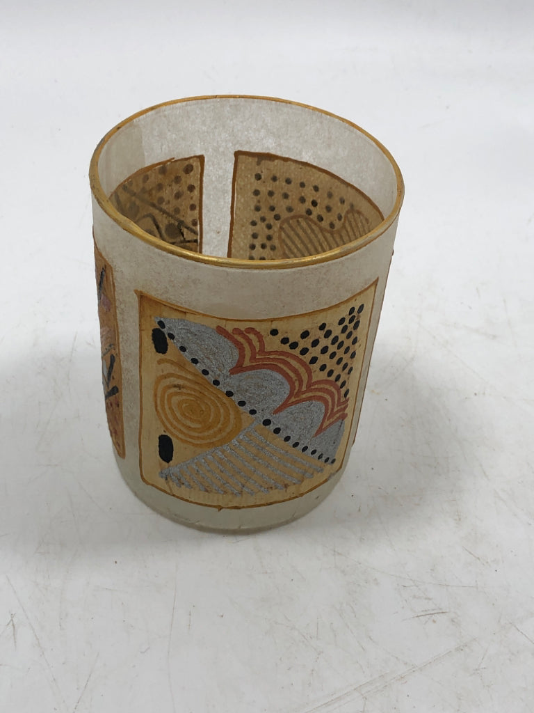 ABSTRACT T-BAG VOTIVE HOLDER CUP.