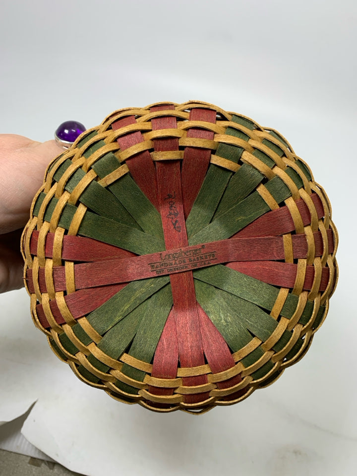 LONGABERGER MELODY TREE TRIMMING BASKET W/ LINER & TIE-ON 2003.